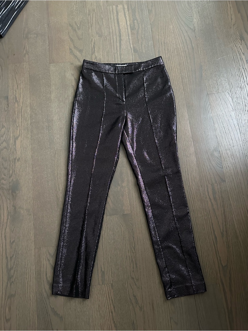 Ramy Brook NY Shimmering Metallic Black Skinny Pants